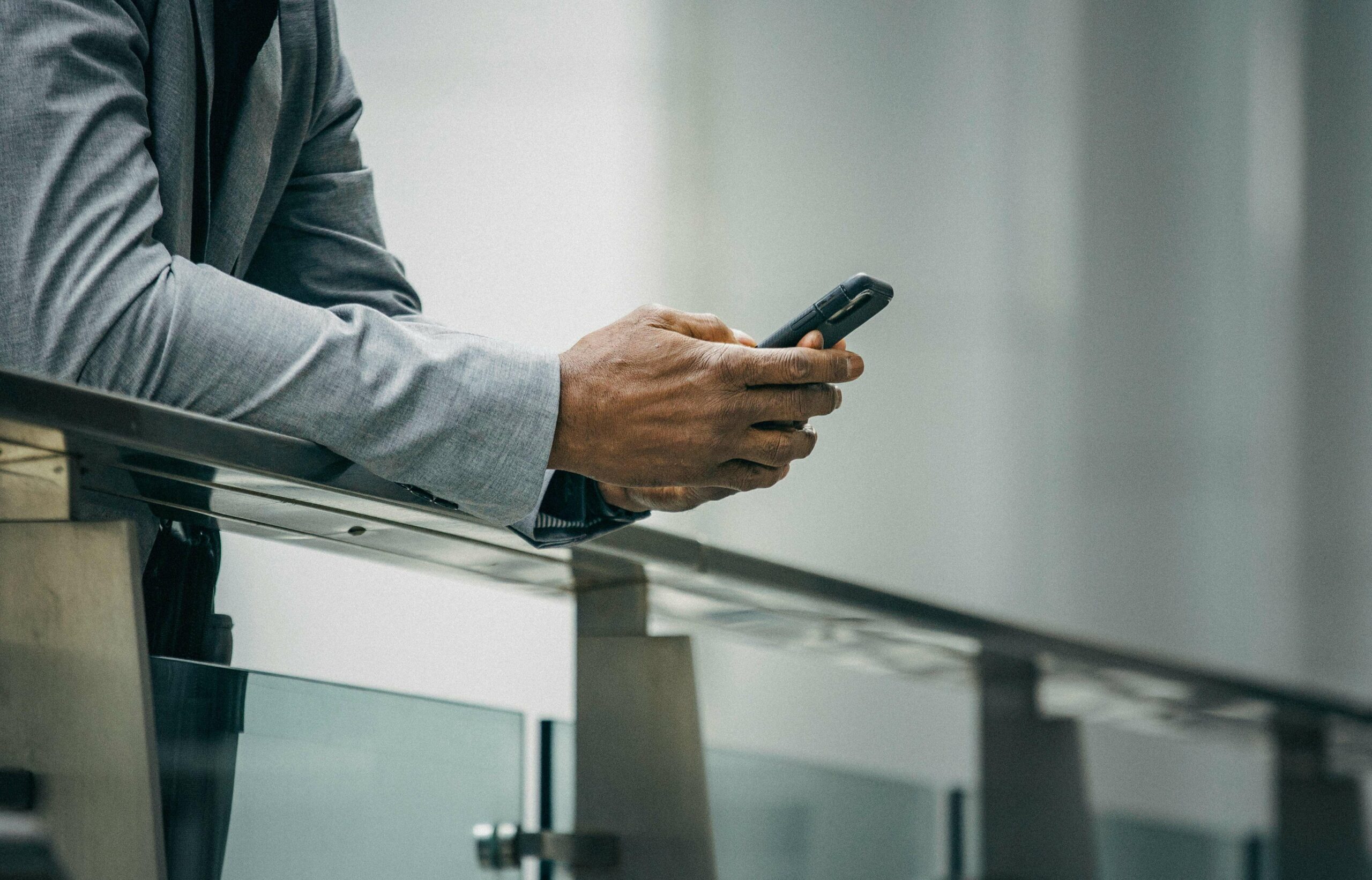 Man browsing internet on smartphone